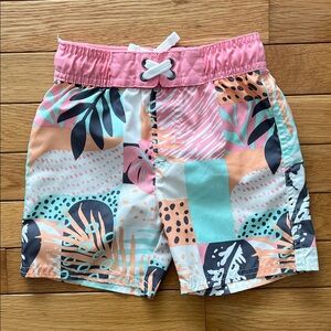 Colorful toddler swim trunks